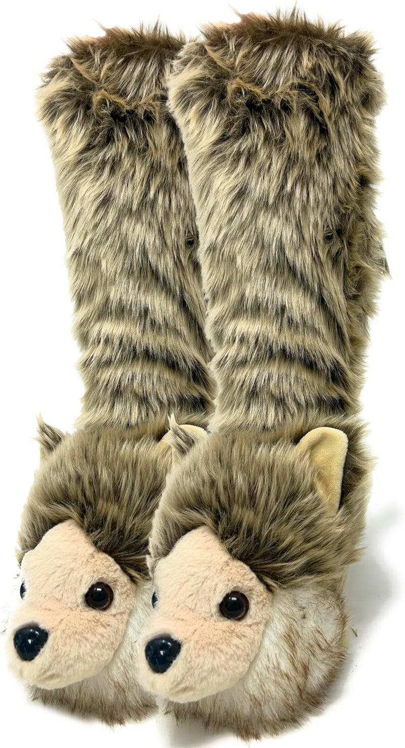 ooohyeah Kids’ Funny Fuzzy Animal Slipper Socks, Cute Soft Non-Slip Warm Socks for Girls & Boys, Size 1-5 - Image 1